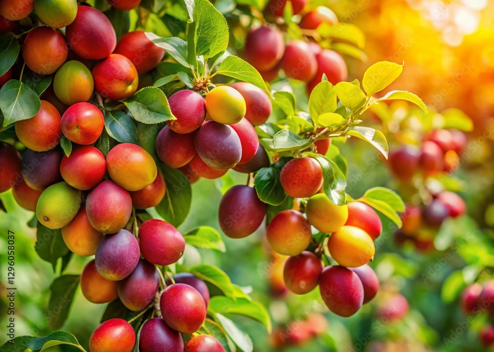 Abundant Indian Plum Jujube Harvest: Vibrant Fruit-laden Branches Abundant Indian Plum Jujube Harvest: Vibrant Fruit-laden Branches