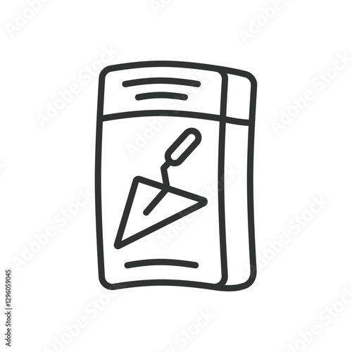 Cement, icon in line design. Cement, construction, concrete, building materials, industry, mortar, mixing on white background vector. Cement editable stroke icon
