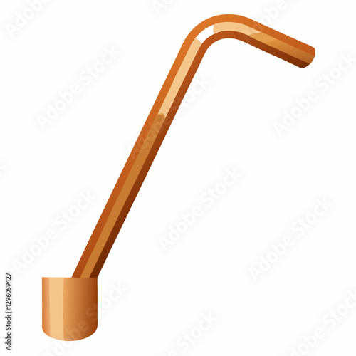 curved copper drinking straw