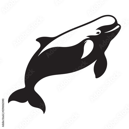 Subtle Beluga Whale silhouette, an understated yet powerful design - Beluga illustration - Minimalist Beluga vector - Whale silhouette
