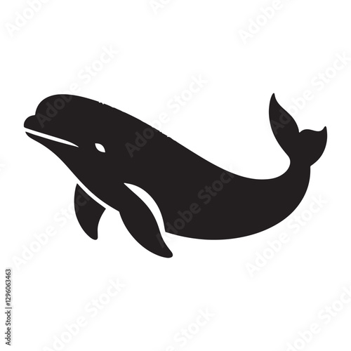 Minimalist Beluga Whale silhouette, a sleek and modern design - Beluga illustration - Minimalist Beluga vector - Whale silhouette
