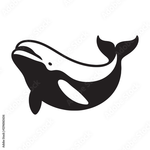 Majestic Beluga Whale silhouette, a symbol of Arctic beauty - Beluga illustration - Minimalist Beluga vector - Whale silhouette
