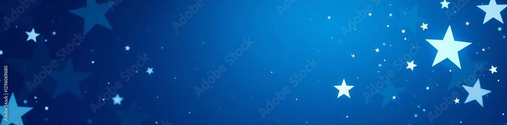 Obraz premium Abstract blue background with white stars for patriotic themes, American, national