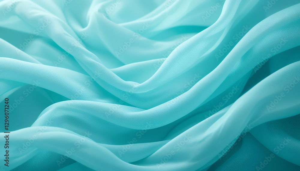 Ethereal Swirls: Abstract Texture of Light Turquoise Fabric Folds Ethereal Swirls: Abstract Texture of Light Turquoise Fabric Folds