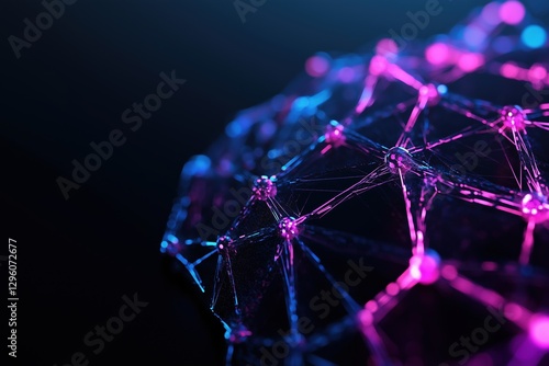 Abstraktes digitales Netzwerk in futuristischen Farben

