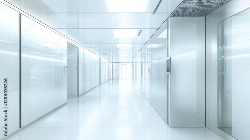 Fototapeta premium Modern White Corridor Interior Architectural Design