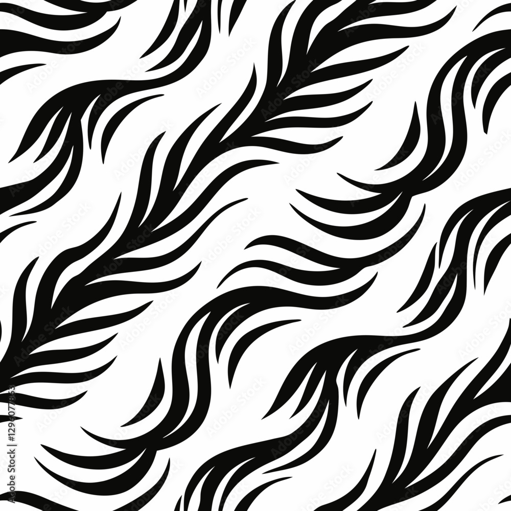 Obraz premium Seamless ink wash texture with abstract bird and feather pattern