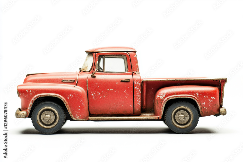 Small-scale Pickup truck, Truck vehicle, side perspective, photorealistic model Small-scale Pickup truck, Truck vehicle, side perspective, photorealistic model