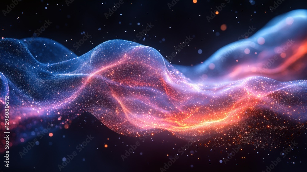 Visual Representation of Voice Assistant as Luminous Sound Waves in Dark Space. Generative AI Visual Representation of Voice Assistant as Luminous Sound Waves in Dark Space. Generative AI
