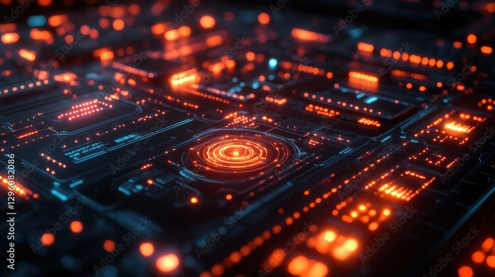 Smart Devices Illuminate Pathways in a Network, Showcasing Internet of Things Technology Smart Devices Illuminate Pathways in a Network, Showcasing Internet of Things Technology