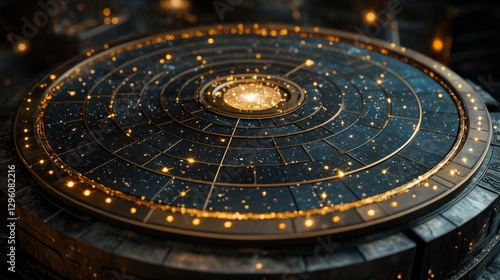 Wallpaper Mural Podium with intricate patterns resembling constellations Torontodigital.ca