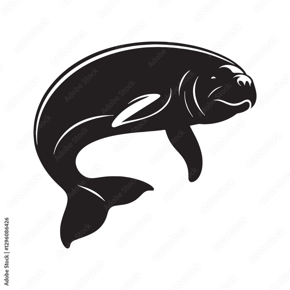 Serene Dugong silhouette, capturing the grace of the ocean - Dugong illustration - Minimalist Dugong vector - Sea creature silhouette
Serene Dugong silhouette, capturing the grace of the ocean - Dugong illustration - Minimalist Dugong vector - Sea creature silhouette