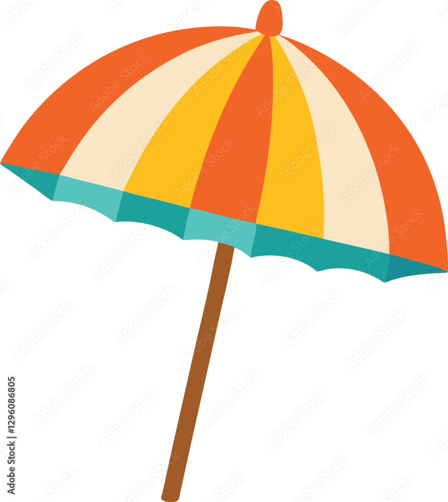 beach umbrella vector, vector and illustration, vector style