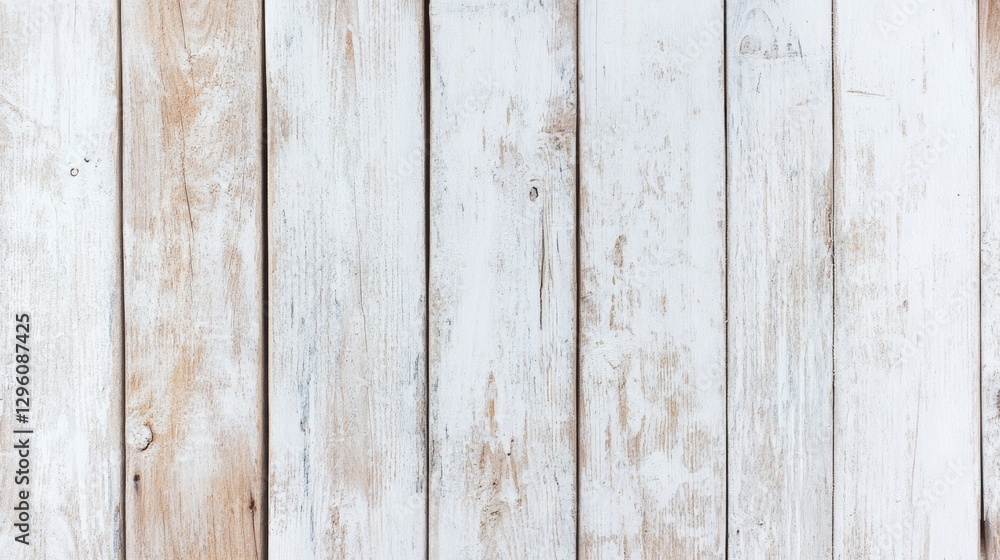 Fototapeta premium Light streams through a window, casting gentle shadows on the weathered wooden planks. The natural finish highlights the unique textures and warmth of this inviting indoor setting