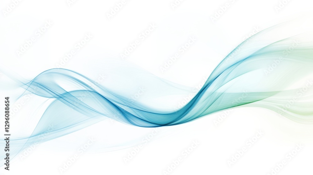Subtle Wave of Light With Blue and Green Gradients on a Clean Background. Generative AI Subtle Wave of Light With Blue and Green Gradients on a Clean Background. Generative AI