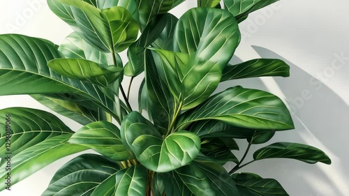 Wallpaper Mural A fiddle leaf fig's rich foliage stands out against a bright, minimalistic space with a light wall backdrop Torontodigital.ca