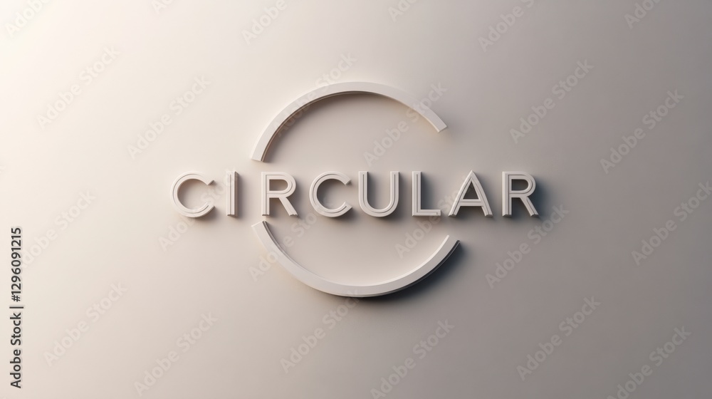 Modern Geometric Typography of Circular on a Light Beige Background. Generative AI Modern Geometric Typography of Circular on a Light Beige Background. Generative AI