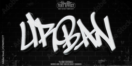 Graffiti editable text effect, customizable spray and street 3d font style