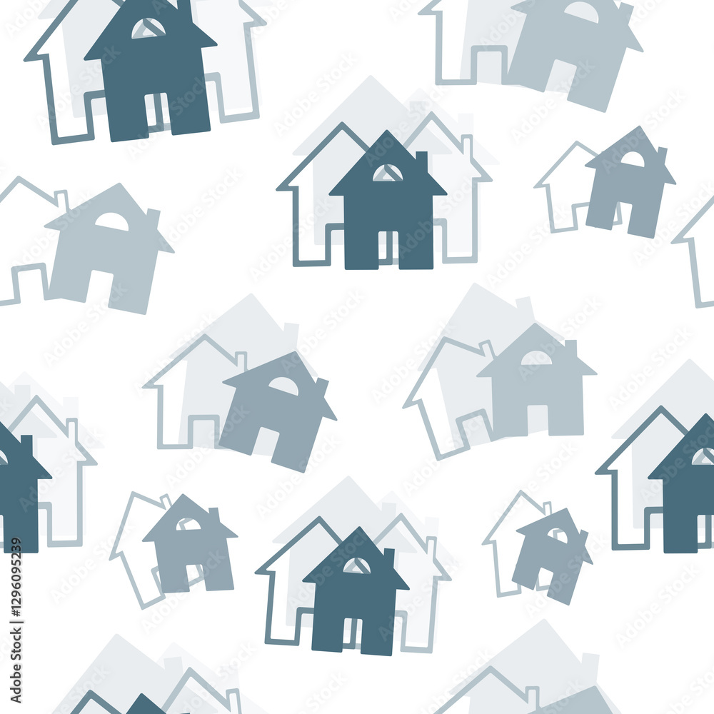 House. Seamless pattern of house, building. Hand drawn. Vector House. Seamless pattern of house, building. Hand drawn. Vector