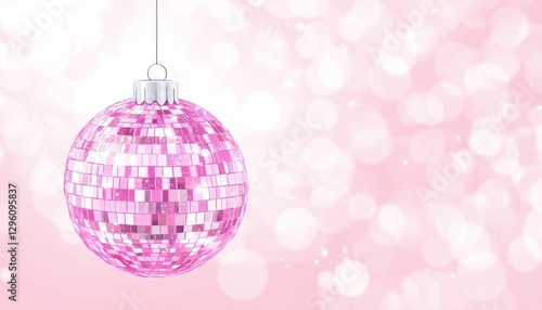 Pink Disco Ball Christmas Ornament Hanging Decor