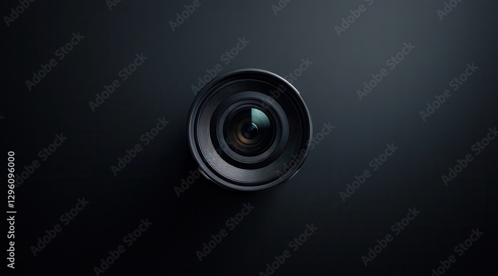 A black and white photo of a camera lens. The lens is in the center of the image and is surrounded by a dark background. The lens appears to be a close up of the camera's viewfinder A black and white photo of a camera lens. The lens is in the center of the image and is surrounded by a dark background. The lens appears to be a close up of the camera's viewfinder