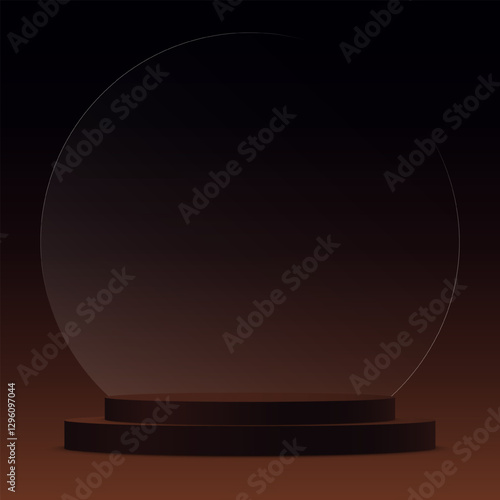 Black and brown background vector 3d with podium Space for selling products on the website. Display of cosmetic products. Stage or podium. Product display background. Vector illustration.