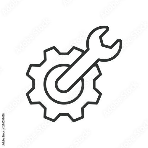 Maintenance, icon in line design. Maintenance, repair, service, tools, upkeep, fix, support on white background vector. Maintenance editable stroke icon