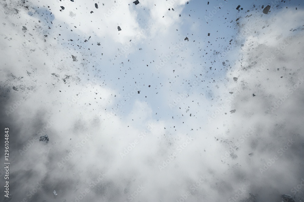 Dramatic Cloudscape with Debris and Blue Sky in Background Dramatic Cloudscape with Debris and Blue Sky in Background