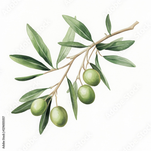 Wallpaper Mural Realistic boho olive branch, it is refreshing and pure illustration Torontodigital.ca
