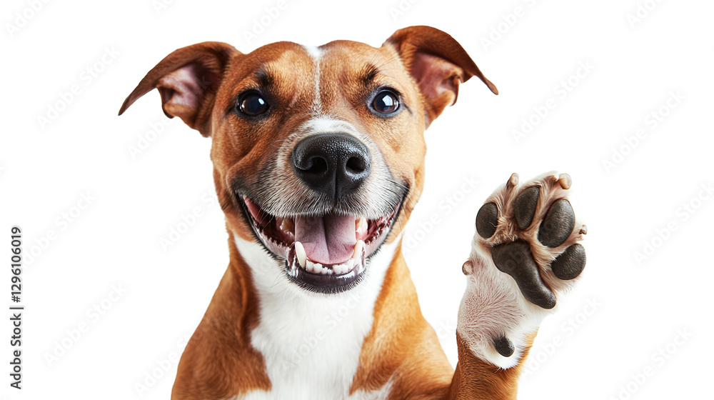 Isolated portrait of cute puppy, small brown and white dachshund-terrier mix on transparent background Isolated portrait of cute puppy, small brown and white dachshund-terrier mix on transparent background