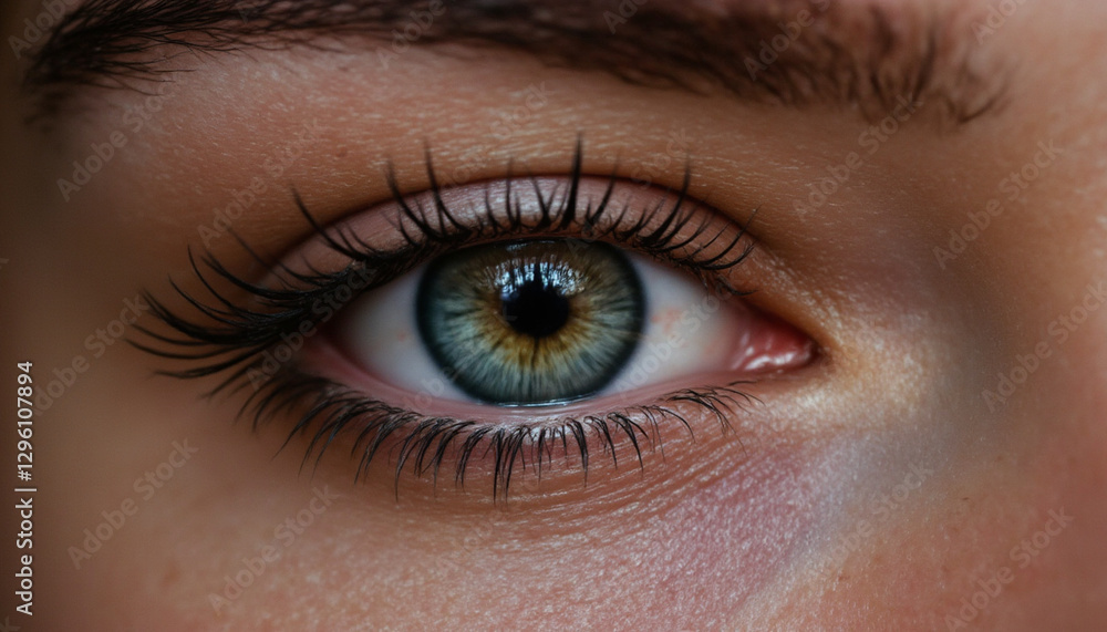 Obraz premium Close up of striking female eye with vibrant colors and details