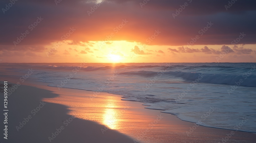 A giraffe strolls along a serene beach at sunset, casting a silhouette against the vibrant sky as the sun dips below the horizon. A giraffe strolls along a serene beach at sunset, casting a silhouette against the vibrant sky as the sun dips below the horizon.
