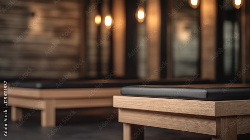 Warm wooden tones create serene atmosphere with minimalist desig Warm wooden tones create serene atmosphere with minimalist desig