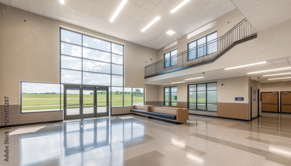 Fototapeta premium Modern Building Interior Spacious Lobby Design