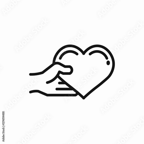 Giving heart hand icon vector sign