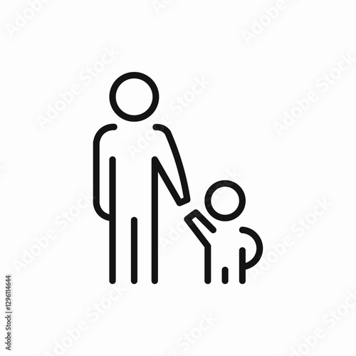 Parent holding child icon vector sign
