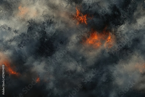 Wallpaper Mural Dramatic Dark Clouds with Fiery Hues for Artistic Backgrounds Torontodigital.ca