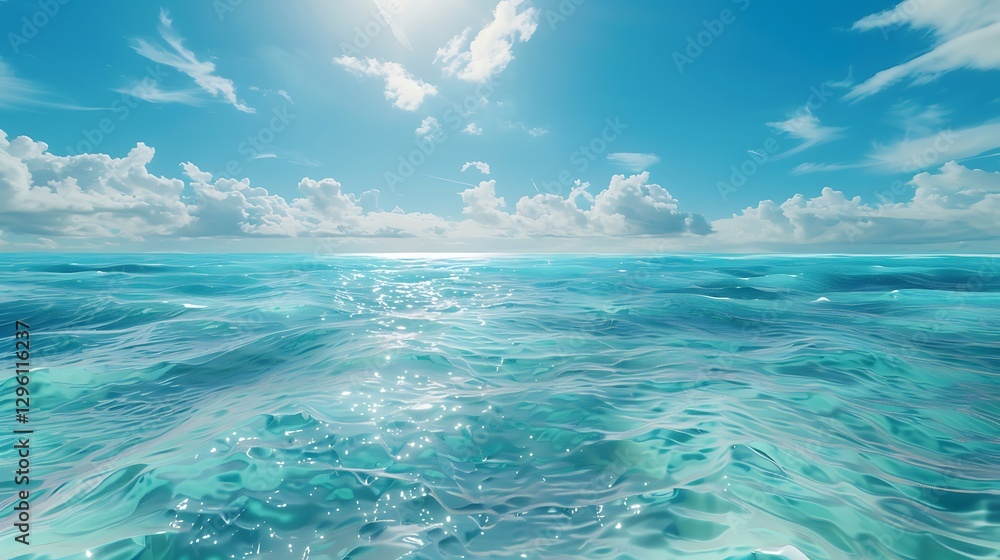 Obraz premium Serene Ocean Scene Turquoise Waters Under a Sunny Sky