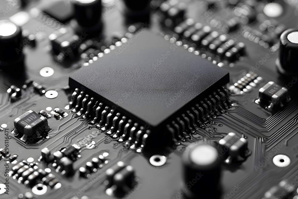 Advanced Microchip Close-Up for Technology and Engineering Design Advanced Microchip Close-Up for Technology and Engineering Design