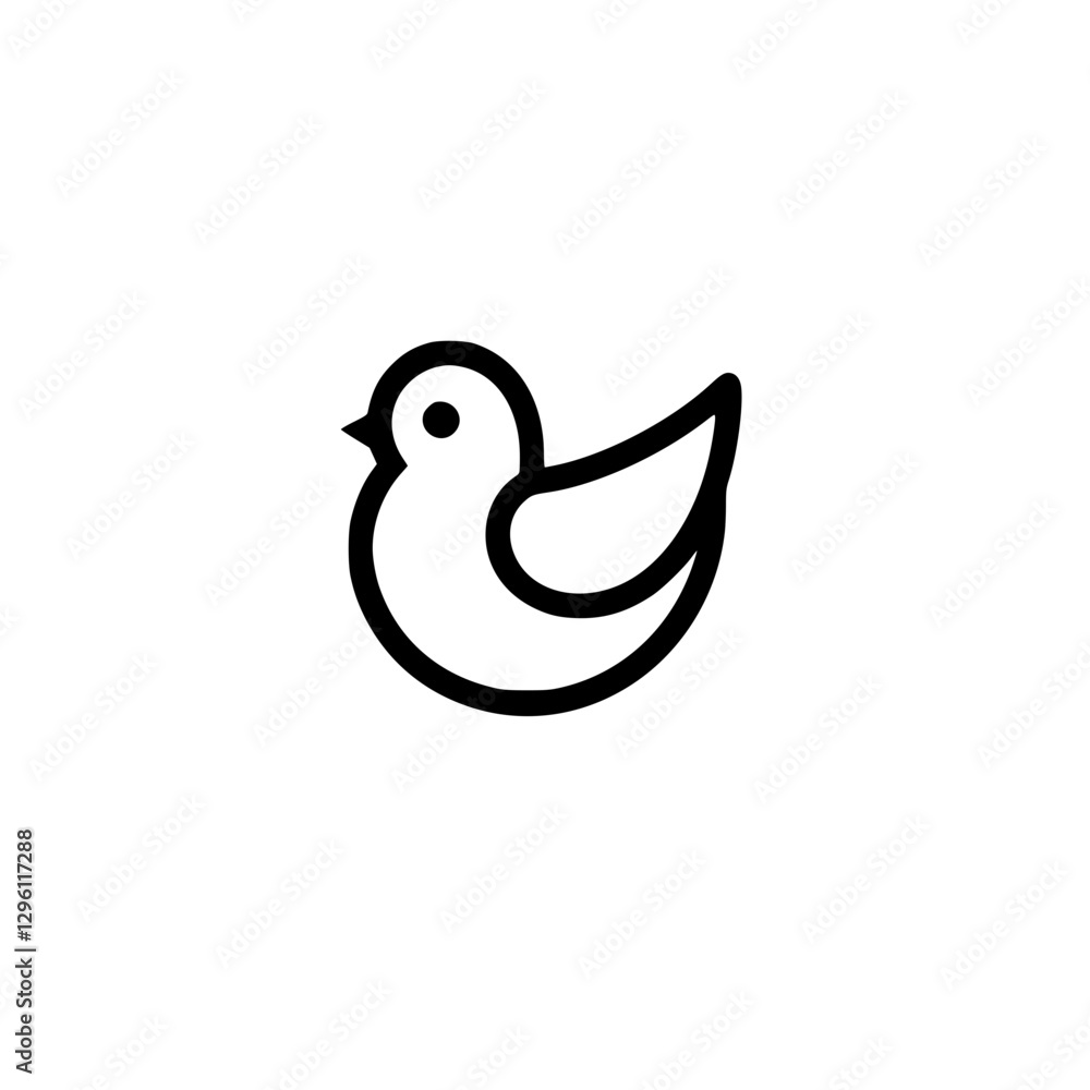 Minimalist Bird Icon Representing Nature, Wildlife, and Freedom Minimalist Bird Icon Representing Nature, Wildlife, and Freedom