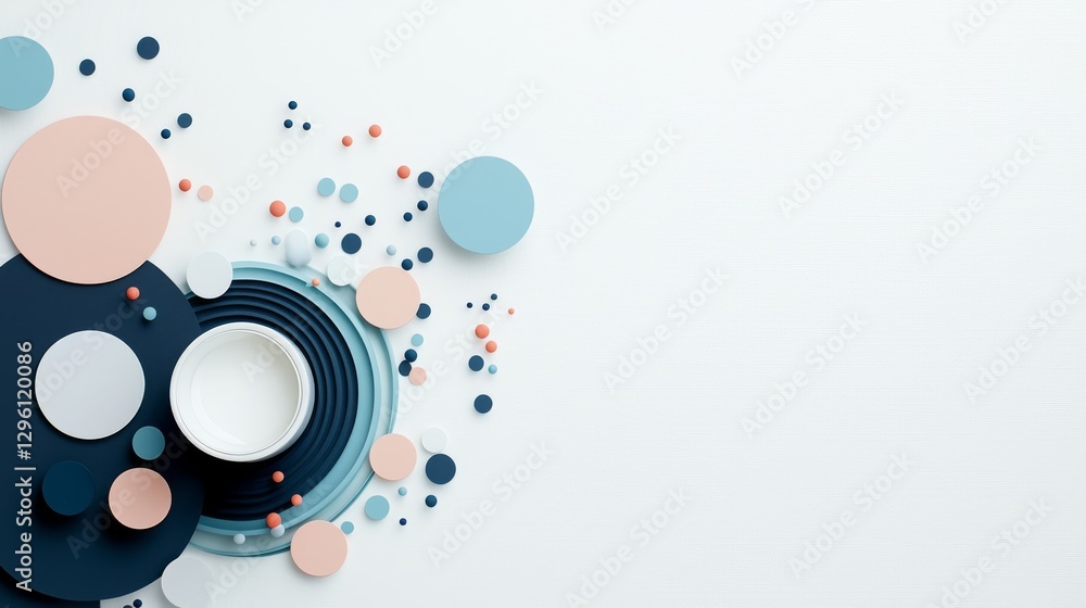 Obraz premium Creative geometric design elements on white background digital art minimalist style