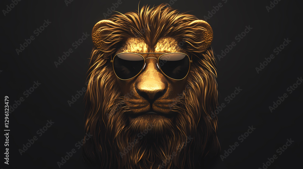 Lion Head with Sunglasses Lion Head with Sunglasses