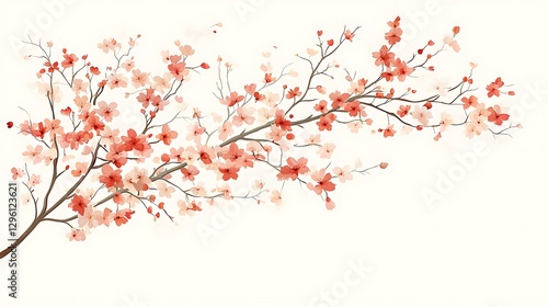 Exploring nature's flourishing cherry blossom close-up artistic illustration of serenity