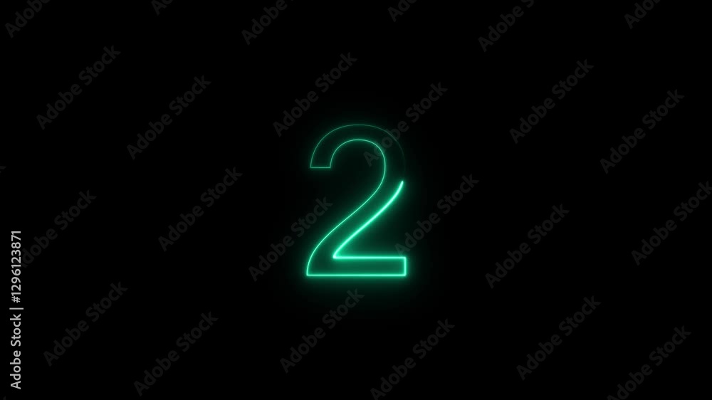 Neon number 2 with alpha channel. Neon number 2 with alpha channel.