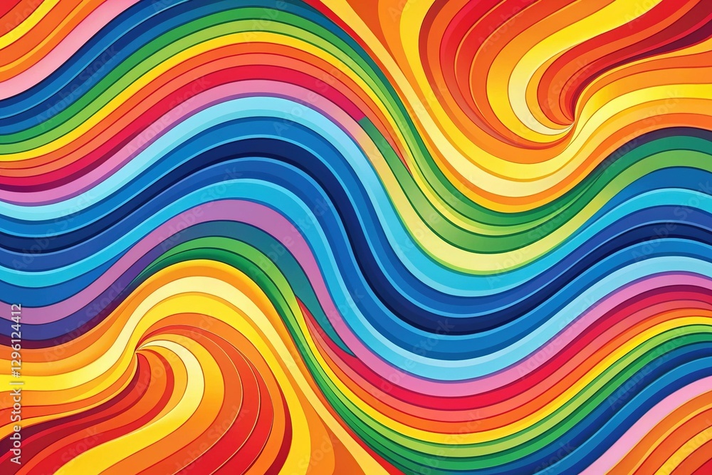 1970s Retro Rainbow Groovy Wavy Lines Abstract Background - Vintage Psychedelic Art 1970s Retro Rainbow Groovy Wavy Lines Abstract Background - Vintage Psychedelic Art