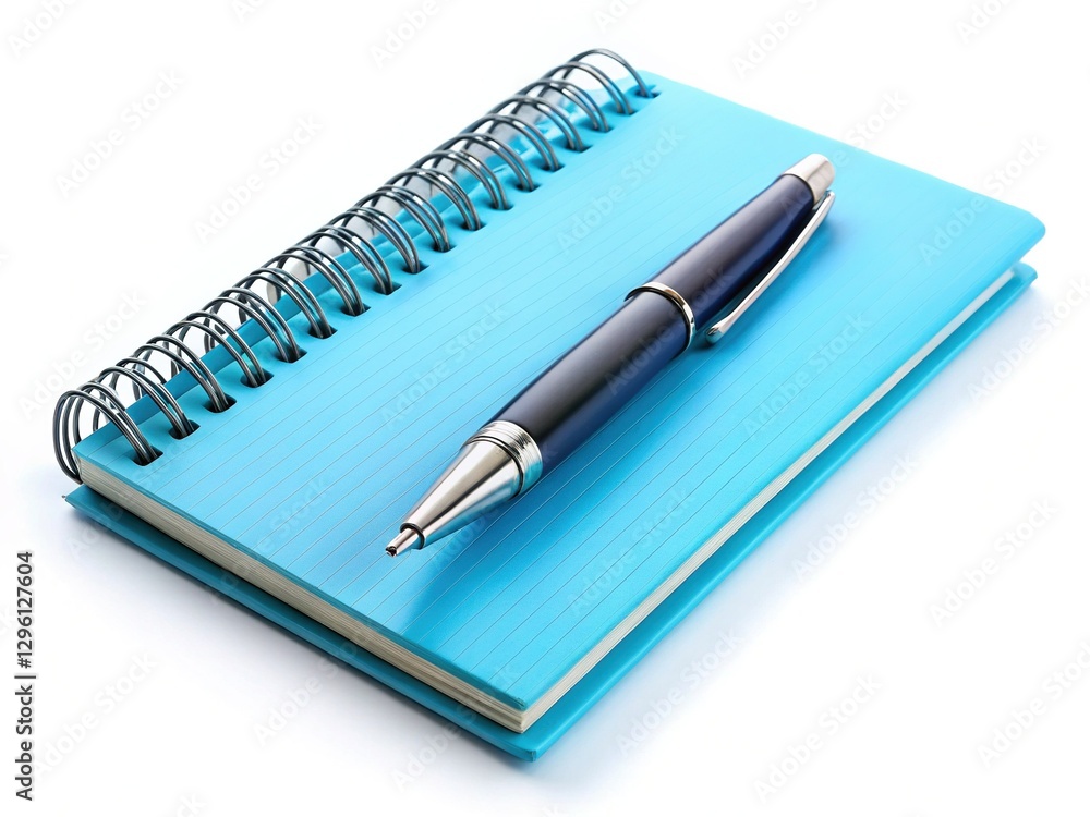 Blank Notebook and Pen on White Background - Perfect for Mockups and Note-Taking Blank Notebook and Pen on White Background - Perfect for Mockups and Note-Taking