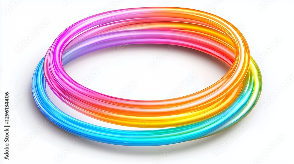 Intertwined Rainbow Rings Abstract Design Intertwined Rainbow Rings Abstract Design