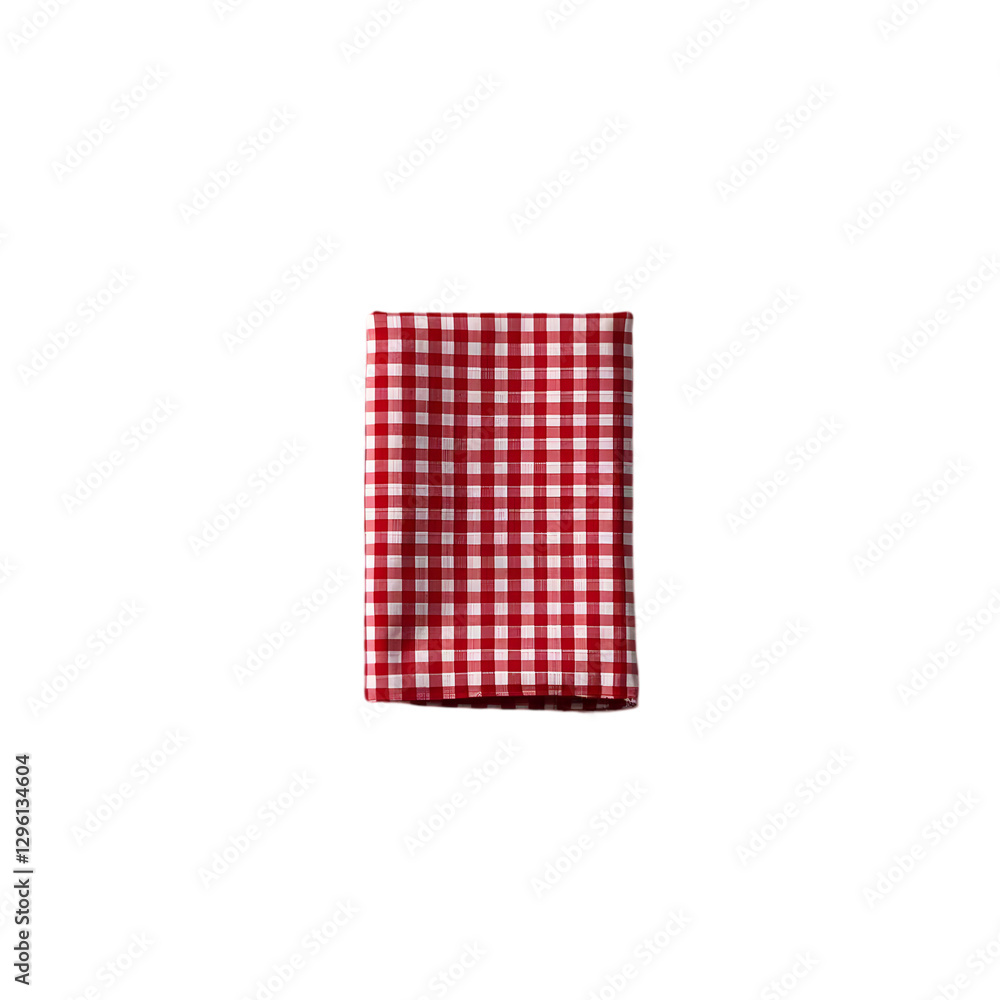 Plaid red and white cloth on transparent background Plaid red and white cloth on transparent background