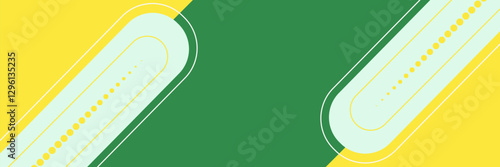 Abstract green yellow banner design web template set. Horizontal header web banner. Vector abstract graphic design banner pattern background template. vector