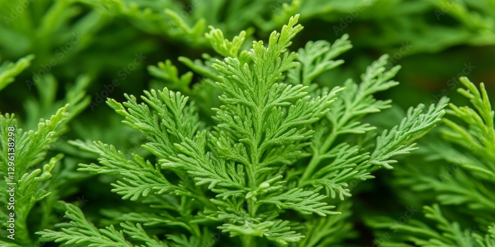 Vibrant Green Foliage Background Close-Up Of Thuja Leaves With Delicate Texture Rich Green Hues. Vibrant Green Foliage Background Close-Up Of Thuja Leaves With Delicate Texture Rich Green Hues.